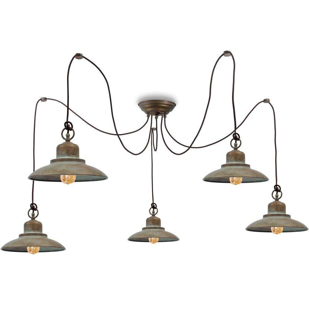 vintage poklampa rusztikus antikolt rez mennyezeti bisztro vilagitas fuggesztett felrogzitett lampa csillar sok izzos fuggo logo lampak pince bisztro etterem moretti luce 1628.ar. mediterran coutntry balaton lampak.jpg